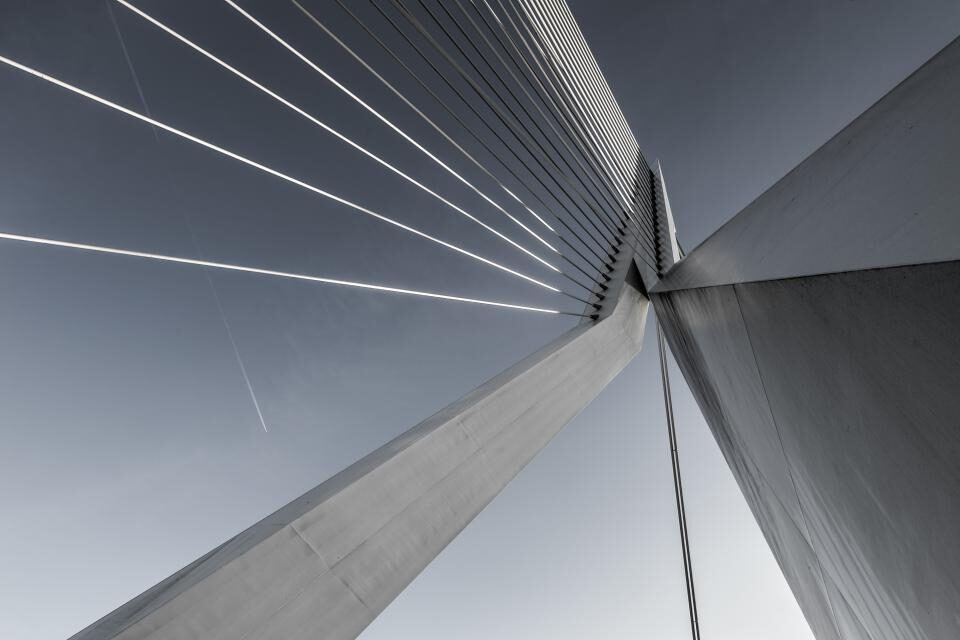 A long bridge stretching toward the horizon